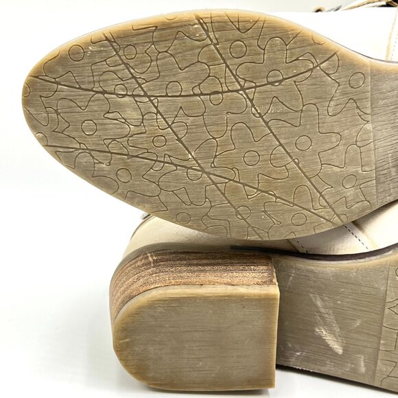 Chinese Laundry Womens Size 6.5 Cream Distressed‎ Western Ankle Boots Shoes - Picture 10 of 14